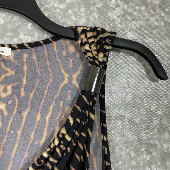 Kenneth Cole Women's Animal Print Mobwife Sleeveless Top - Size Medium - Metal - Picture 2 of 7